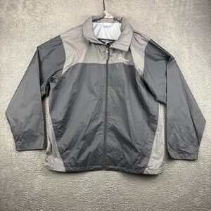 Columbia Men's XL Lightweight Full Zip Jacket Gray Windbreaker Water Resistant